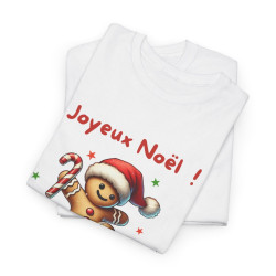 T Shirt Personnalisable Joyeux Noël avec Pain d'Épice en Skate – Pour Homme et Femme