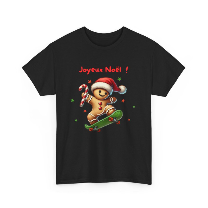 Tee Shirt Joyeux Noël avec Pain d'Épice en Skate – Pour Homme et Femme