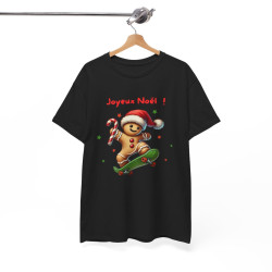 Tee Shirt Joyeux Noël avec Pain d'Épice en Skate – Pour Homme et Femme