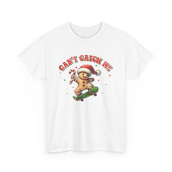 Tee Shirt Noël Pain d'Épice en Skateboard – Can't Catch Me – Pour Homme et Femme