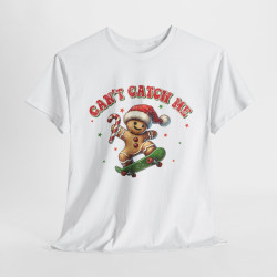 Tee Shirt Noël Pain d'Épice en Skateboard – Can't Catch Me – Pour Homme et Femme