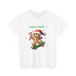T Shirt Joyeux Noël avec Pain d'Épice en Skate – Pour Homme et Femme