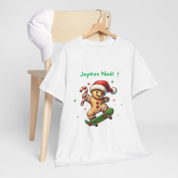 T Shirt Joyeux Noël avec Pain d'Épice en Skate – Pour Homme et Femme