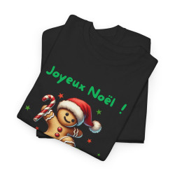 Tee Shirt Personnalisable Joyeux Noël avec Pain d'Épice en Skate – Pour Homme et Femme