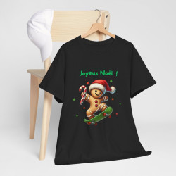T Shirt Joyeux Noël avec Pain d'Épice en Skate – Pour Homme et Femme