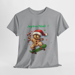 T Shirt Joyeux Noël avec Pain d'Épice en Skate – Pour Homme et Femme