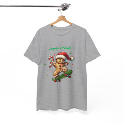 T Shirt Joyeux Noël avec Pain d'Épice en Skate – Pour Homme et Femme