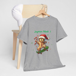T Shirt Joyeux Noël avec Pain d'Épice en Skate – Pour Homme et Femme