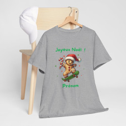 Tee Shirt Personnalisable Joyeux Noël avec Pain d'Épice en Skate – Pour Homme et Femme