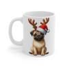 Mug de Noël avec Chien Carlin et Chapeau de Noël