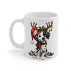 Mug  Chien Dalmatien de Noël – Tasse Festive en Céramique pour Enfant et Adulte