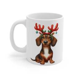Mug Teckel de Noël – Tasse Festive en Céramique pour Enfant et Adulte