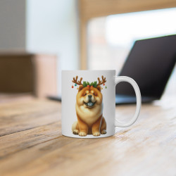 Mug Chien Chow-Chow de Noël – Tasse Festive en Céramique pour Enfant et Adulte