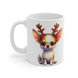 Mug Chien Chihuahua de Noël – Tasse Festive en Céramique pour Enfant et Adulte