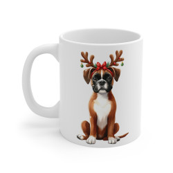 Mug Chien Boxer de Noël – Tasse Festive  en Céramique pour Enfant et Adulte
