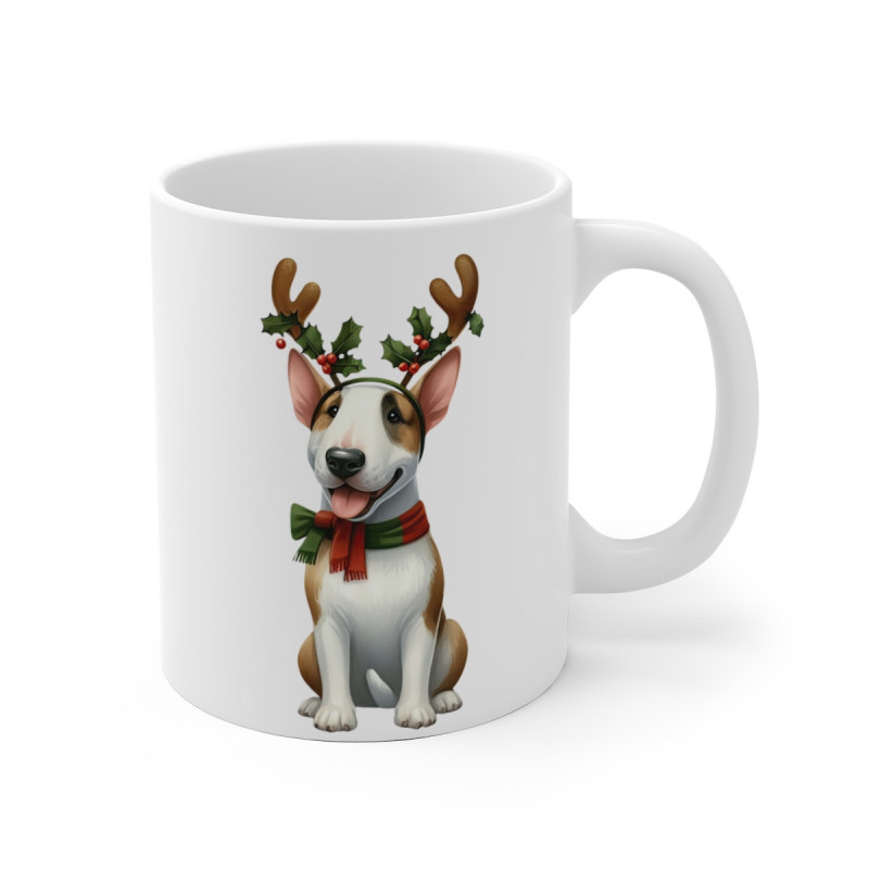 Mug Chien Bull Terrier de Noël – Tasse Festive en Céramique pour Enfant et Adulte