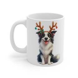 Mug Chien Border Collie de Noël – Tasse Festive en Céramique pour Enfant et Adulte