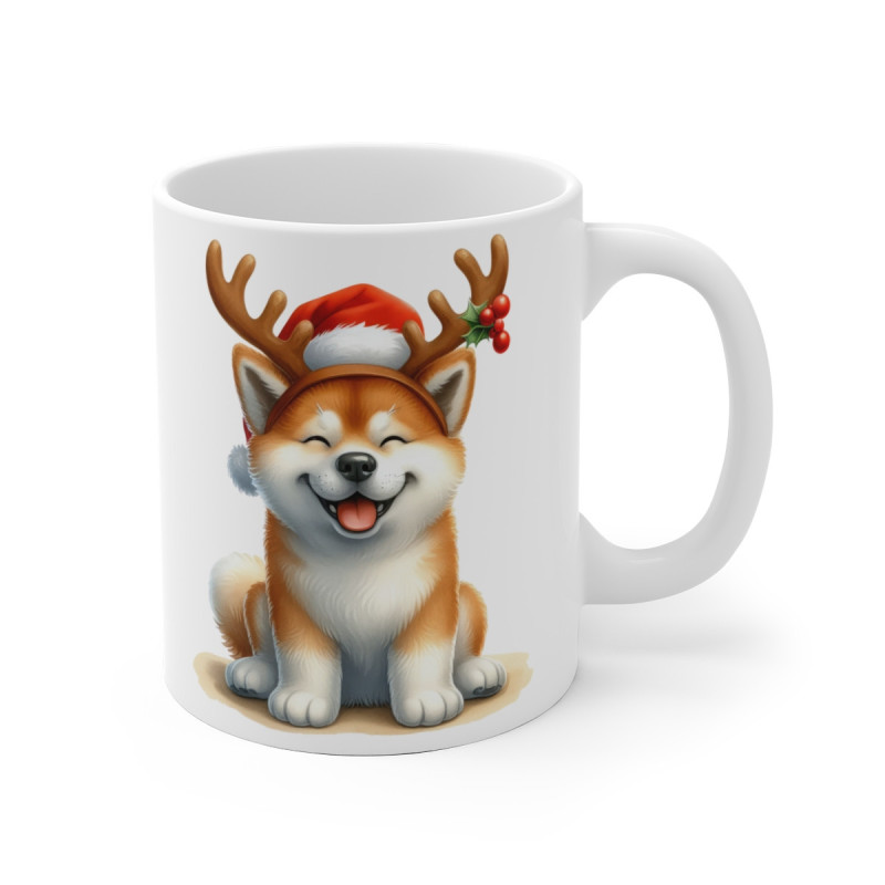 Mug Chien Shiba Inu de Noël – Tasse Festive en Céramique pour Enfant et Adulte