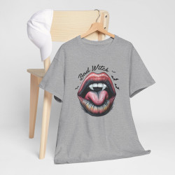 T-shirt Halloween "Bad Witch" avec Bouche et Chauves-souris – Pour Femme