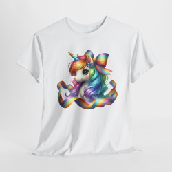 Tee shirt Femme Licorne avec Ruban – Design Féminin et Magique T shirt
