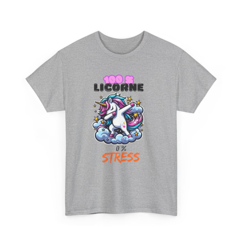 T shirt Femme 100% Licorne 0% Stress – Licorne qui Dab sur un Nuage