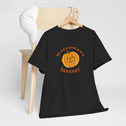 T-shirt Halloween Boooo! avec Citrouille – Pour Homme et Femme