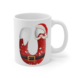 Mug de Noël avec Initiale "U"  pour enfant et adulte