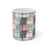 Mug Design Chats 325ml – Tasse Céramique avec Plein de Chats – Cadeau Parfait pour Amoureux des Chats