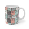 Mug Design Chats 325ml – Tasse Céramique avec Plein de Chats – Cadeau Parfait pour Amoureux des Chats