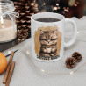 Mug "Coffee's Ready" avec Chat – Tasse Céramique 325ml – Cadeau Amusant pour Amoureux des Chats et du Café