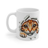 Mug avec Chat Sortant – Tasse Céramique 325ml – Design 3D Amusant pour Amoureux des Chats