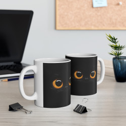 Mug Design Chat Noir 325ml – Tasse Céramique avec Chat Noir Enveloppant – Cadeau Original pour Amoureux des Chats