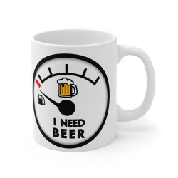 Mug "I Need Beer" – Tasse Céramique 325ml avec Design Humour Bière – Cadeau Parfait pour Amateurs de Bière