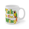 Mug "Talk to the Wing" avec Perroquet – Tasse Céramique 325ml – Cadeau Amusant pour Amoureux des Oiseaux