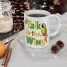 Mug "Talk to the Wing" avec Perroquet – Tasse Céramique 325ml – Cadeau Amusant pour Amoureux des Oiseaux