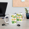 Mug "Talk to the Wing" avec Perroquet – Tasse Céramique 325ml – Cadeau Amusant pour Amoureux des Oiseaux