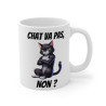 Mug "Chat va pas non ?" avec Chat  – Tasse Céramique 325ml – Cadeau Humour pour Amoureux des Chats