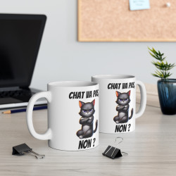 Mug "Chat va pas non ?" avec Chat   Cadeau Humour pour Amoureux des Chats