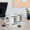 Mug "Je m'en fous, je suis un chat" avec Chat Croisant les Bras – Tasse Céramique 325ml – Cadeau Humour et Attitude Féline