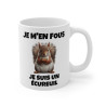 Mug "Je m'en fous, je suis un écureuil" avec Écureuil Croisant les Bras – Tasse Céramique 325ml – Cadeau Humour et Attitude