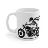 Mug Squelette en Moto – Tasse Céramique 325ml avec Design Moto Vintage – Cadeau Humour et Passion Motard