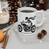 Mug Squelette en Moto – Tasse Céramique 325ml avec Design Moto Vintage – Cadeau Humour et Passion Motard