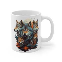 Mug Meute de Loups – Tasse Céramique 325ml avec Design Nature et Sauvage – Cadeau Passion Animaux et Esprit Libre