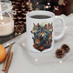 Mug Meute de Loups – Tasse Céramique 325ml avec Design Nature et Sauvage – Cadeau Passion Animaux et Esprit Libre