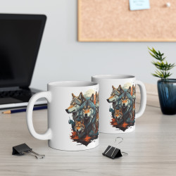 Mug Meute de Loups – Tasse Céramique 325ml avec Design Nature et Sauvage – Cadeau Passion Animaux et Esprit Libre