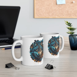 Mug Loup Majestueux – Tasse Céramique 325ml avec Design Animaux Sauvages – Cadeau Passion Nature et Esprit Libre