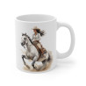 Mug Cavalière en Plein Galop – Tasse Céramique 325ml avec Design Western – Cadeau Passion Équitation et Aventure