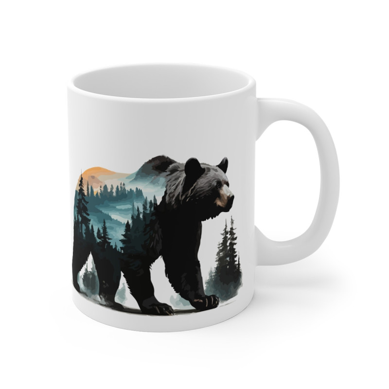 Mug Ours Sauvage – Tasse Céramique 325ml avec Design Forêt – Cadeau Nature et Aventure