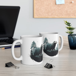 Mug Blaireau dans la Forêt – Tasse Céramique 325ml avec Design Nature – Cadeau Passion Animaux et Aventure Sauvage