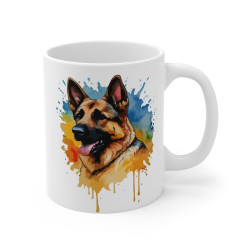 Mug Berger Allemand – Tasse Céramique 325ml avec Design Animal Coloré – Cadeau Passion Chien et Amour Canin